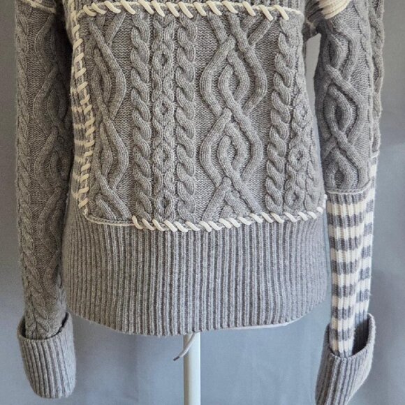 Jonathan Simkhai Maggi Ribbed & Cable-Knit Wool & Cashmere Blend Turtleneck NWT - Picture 2 of 11